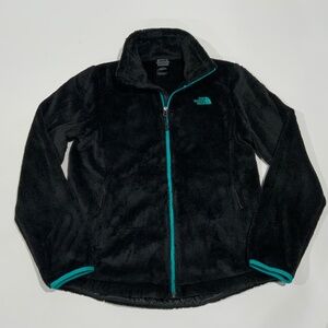 The North Face Osito 2 Black and Teal Fleece Sherpa Zip Up Jacket